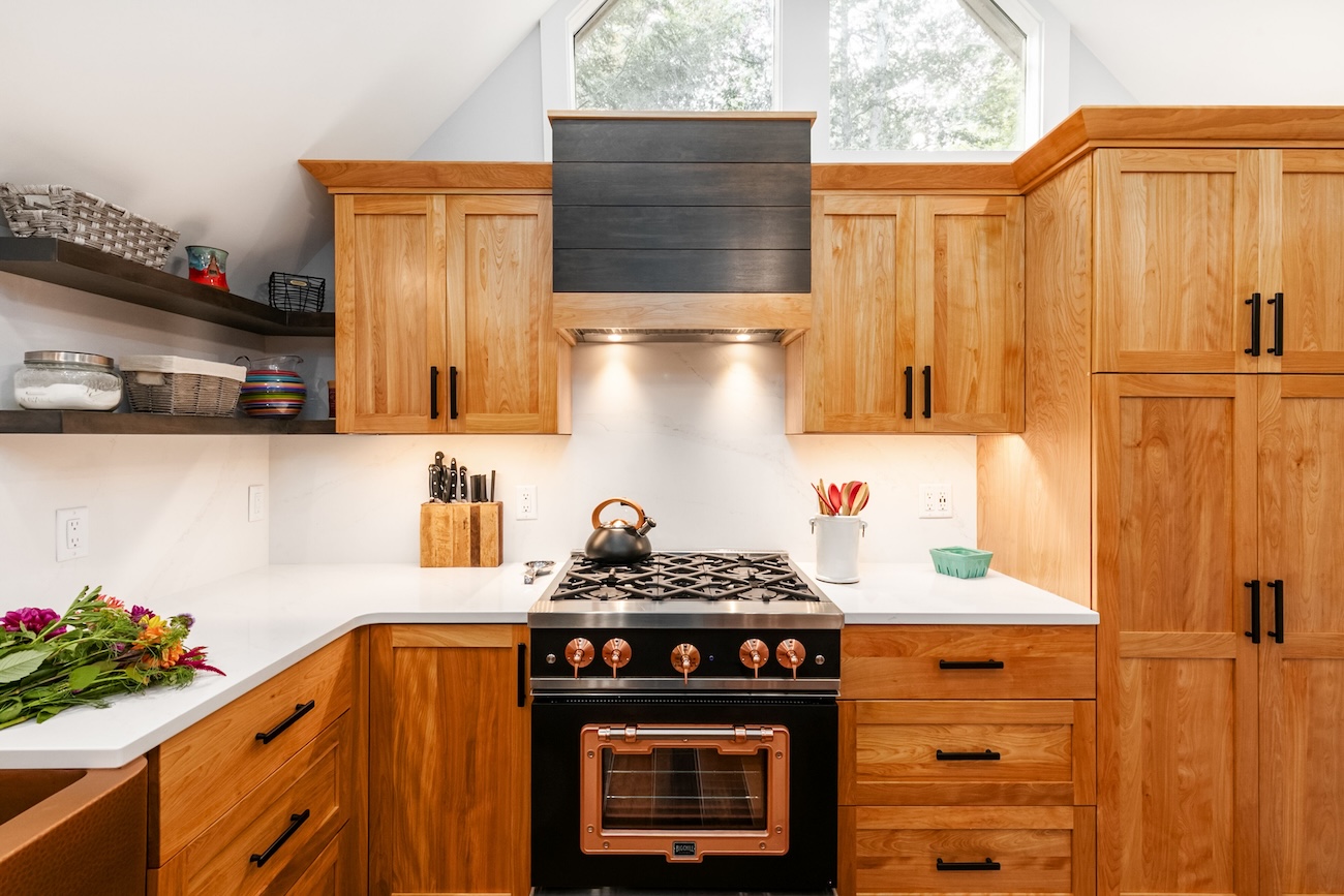 Red Birch Natural and Black Cabinetry Kitchen Red Birch Natural and Black Cabinetry Kitchen