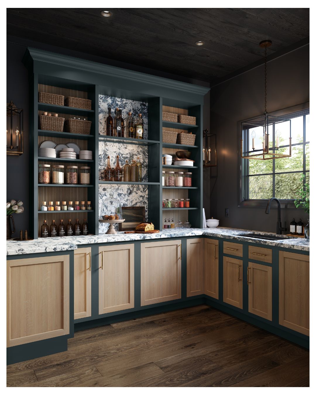 Beautiful Two Toned Pantry Cabinetry